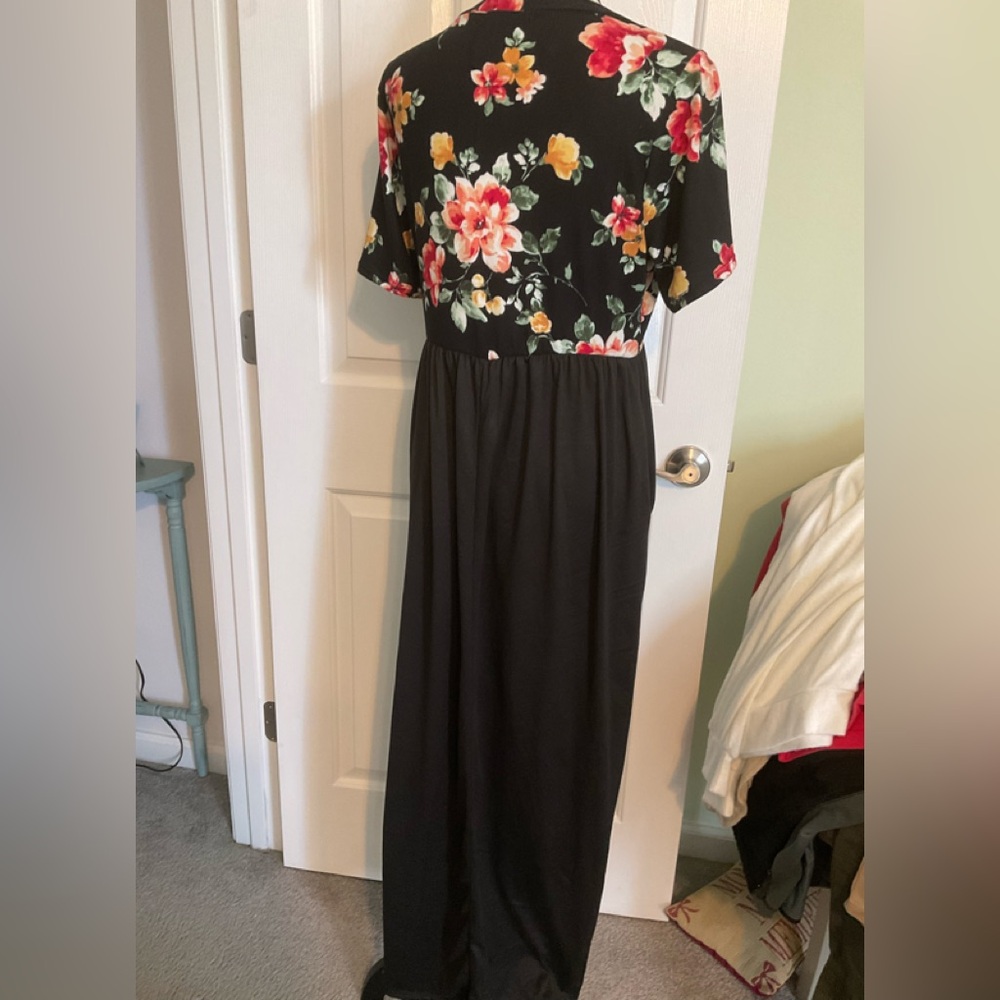 Perfect Peach - Short sleeve floral top empire waist dress - Picture 3 of 9